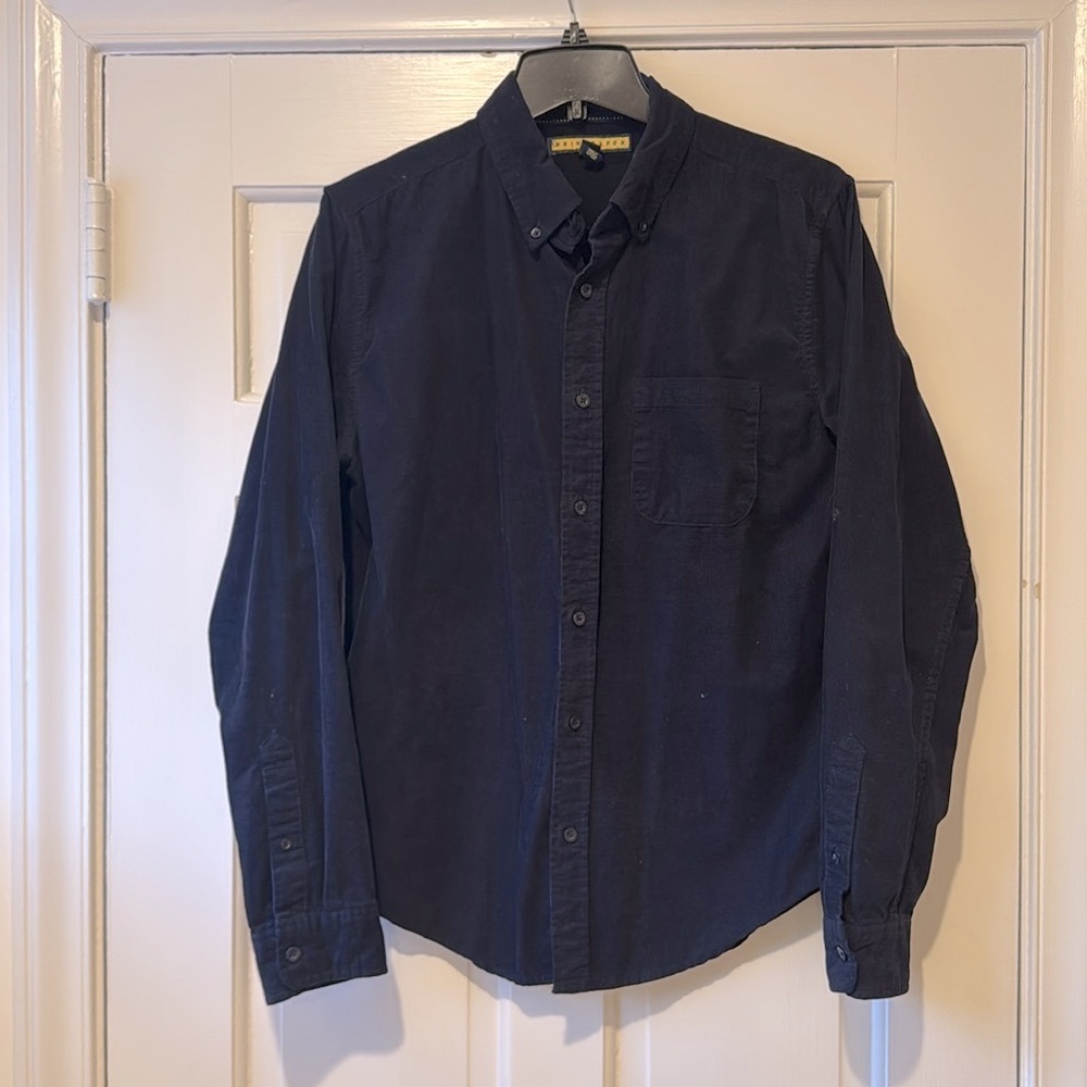 Prince & Fox MEN’s Navy fine corduroy shirt